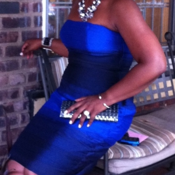 Blue Ombre Cocktail Dress - Picture 12 of 12